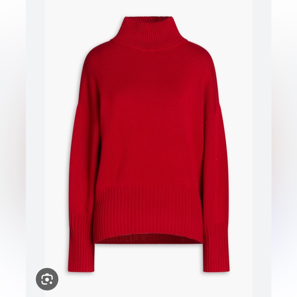 N.Peal oversize red turtleneck cashmere sweater xs